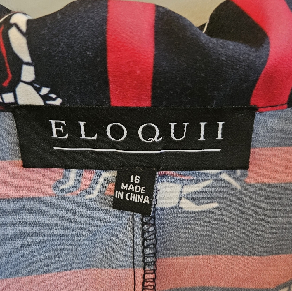 Eloquii Tie Front Scorpion Blouse - Picture 6 of 8